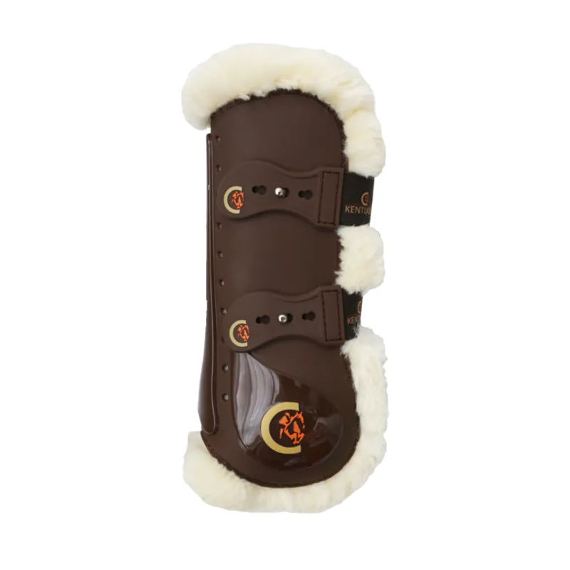 Kentucky Horsewear Sheepskin Tendon Boots Elastic Brown